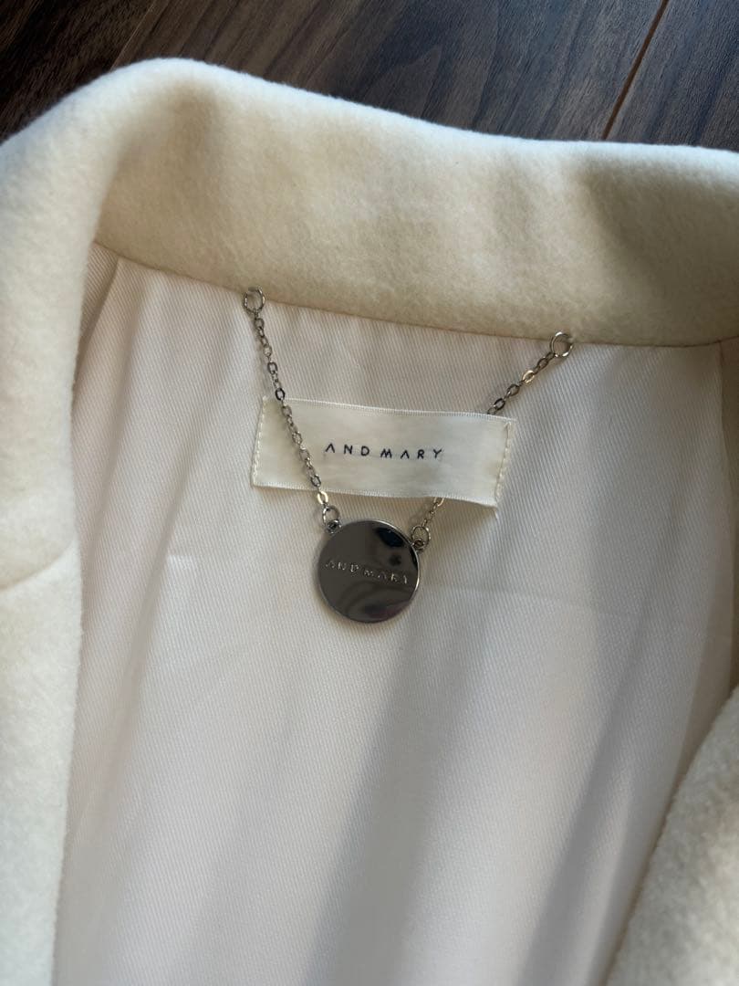 アンドマリー　andmary メアリーウールスリットロングコート アイボリー