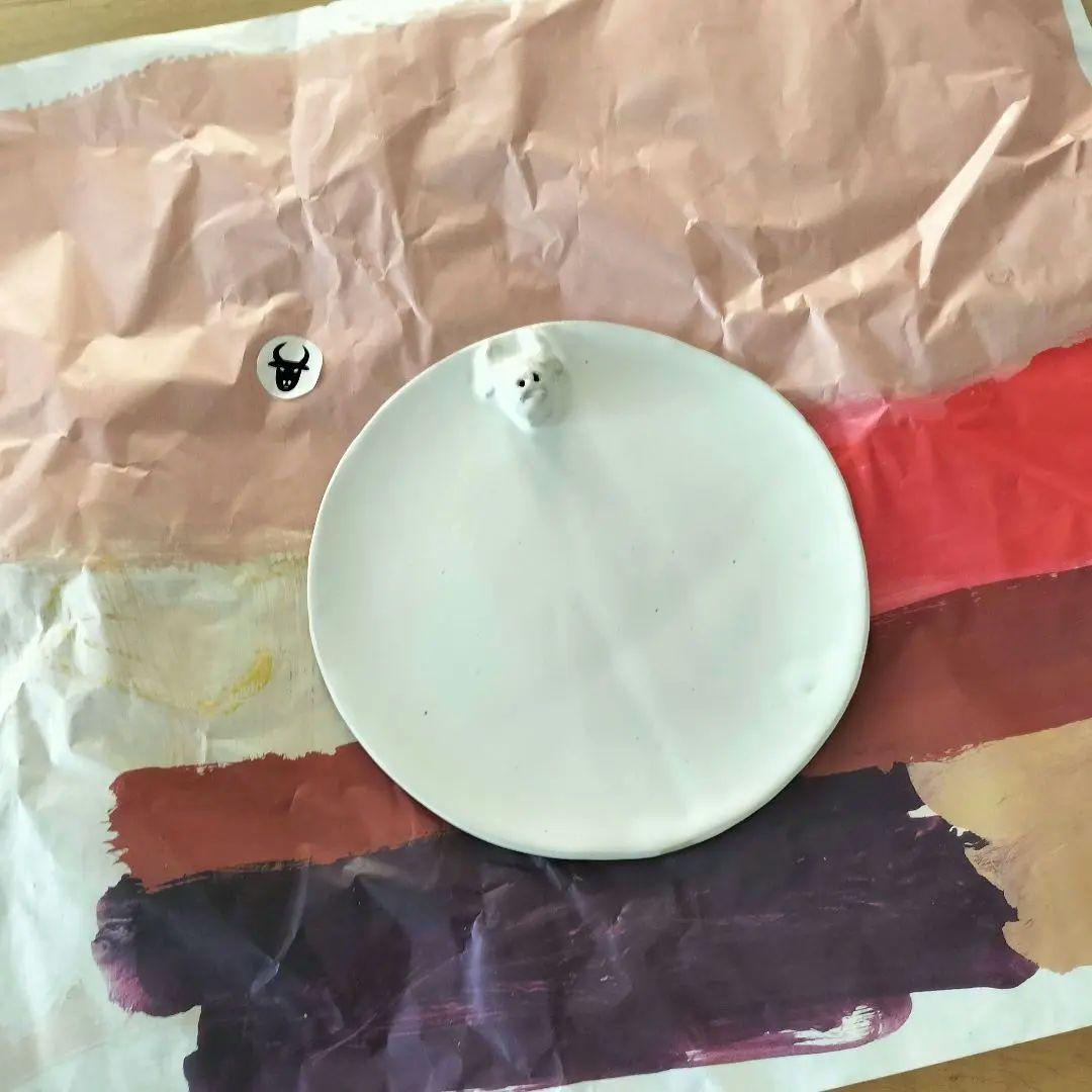 【未使用品】（約23cm）birbira 　ビルビラ　 ushi 牛　プレート