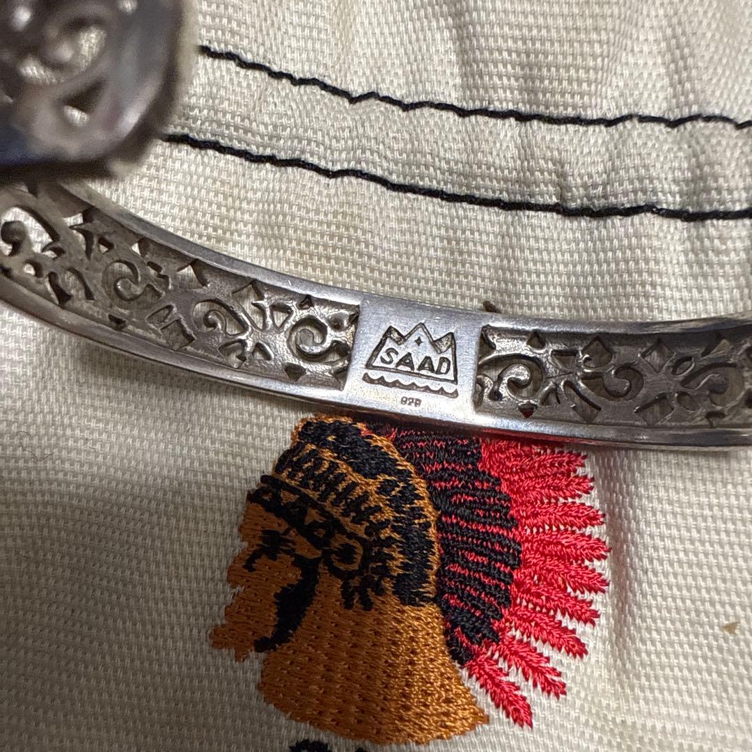 SAAD シルバーバングル フラワーモチーフ