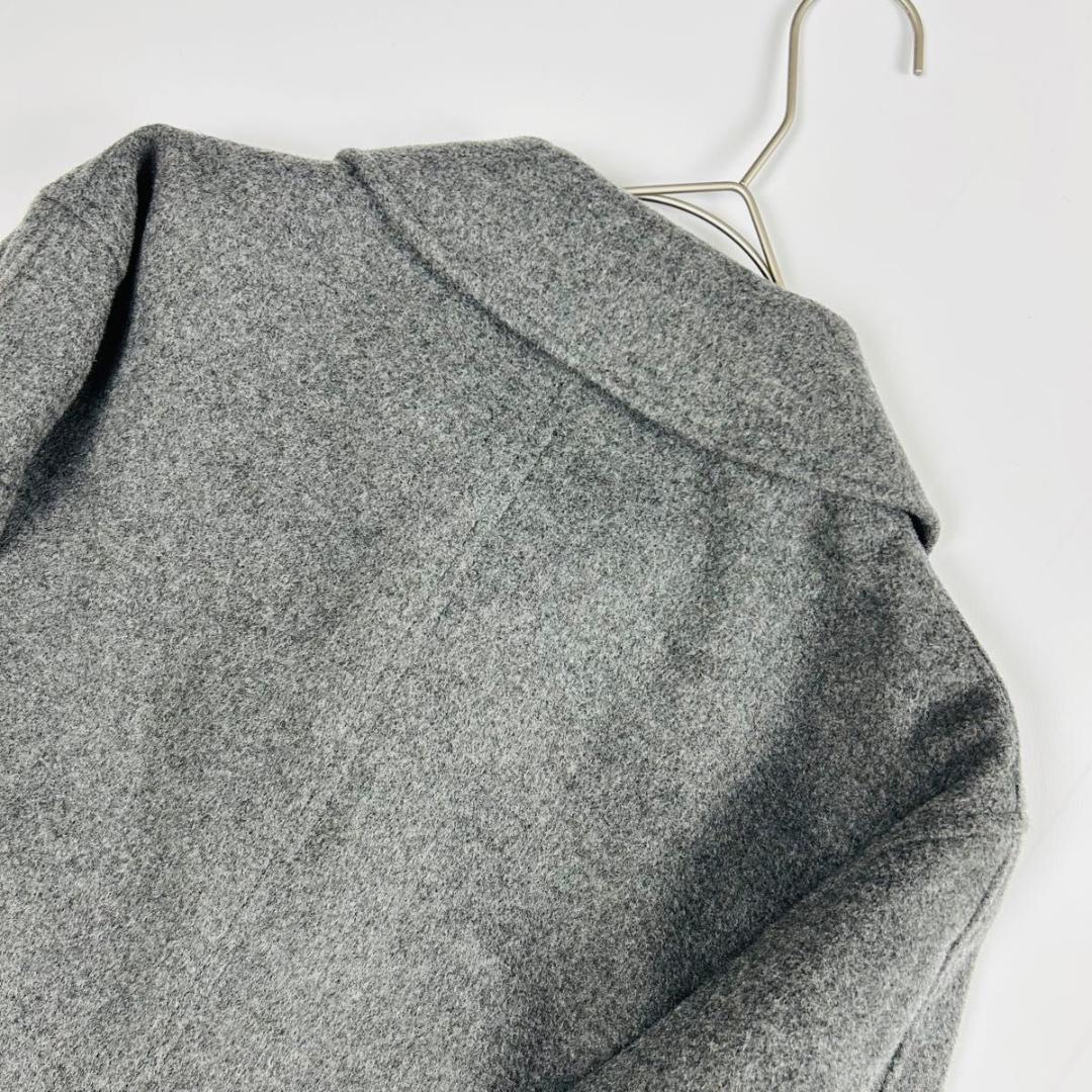 極美品 グリーンレーベルリラクシング ステンカラーコート カシミア混 グレー M