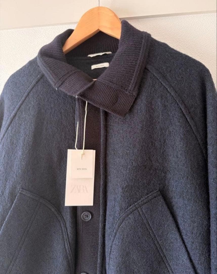 zara ザラ リブ襟切り替えジャケット M