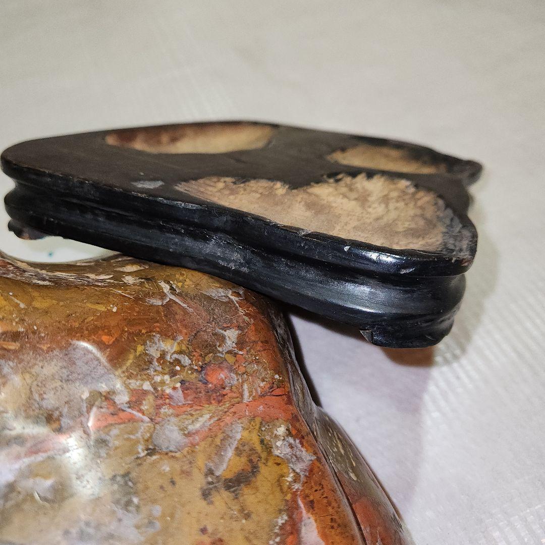 天然石 置物 赤褐色 金色、水石？