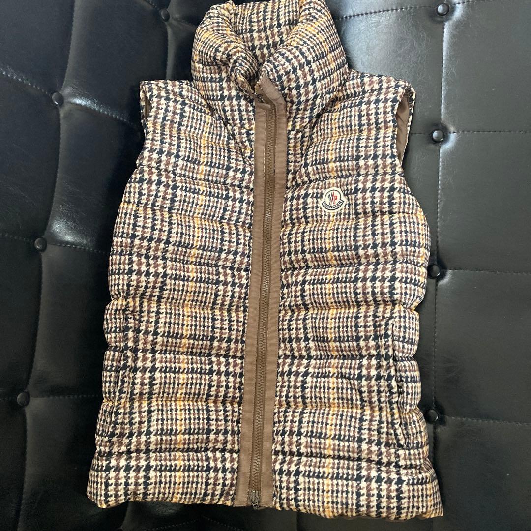 MONCLER チェック柄 ダウンベストレディースM