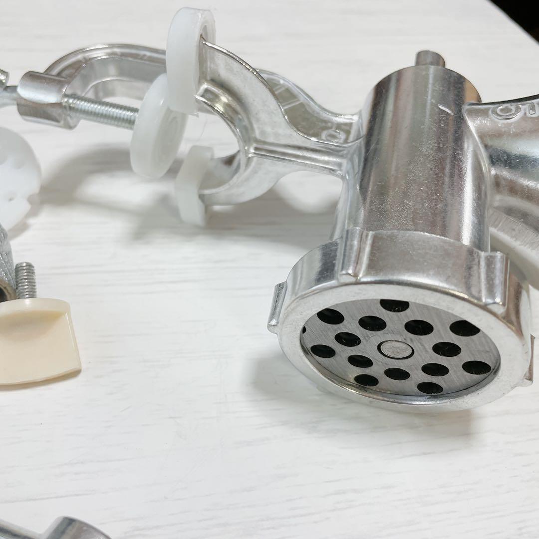 手動肉ミンサー スタッファーチューブ付き ステンレス鋼 肉グラインダー 肉挽き