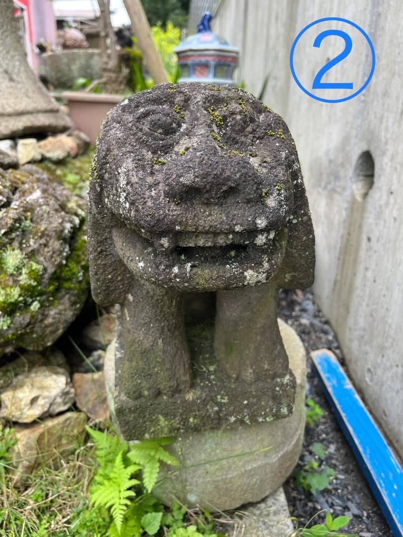 hanehane　②狛犬　阿吽　一対　石像　玄関先　庭