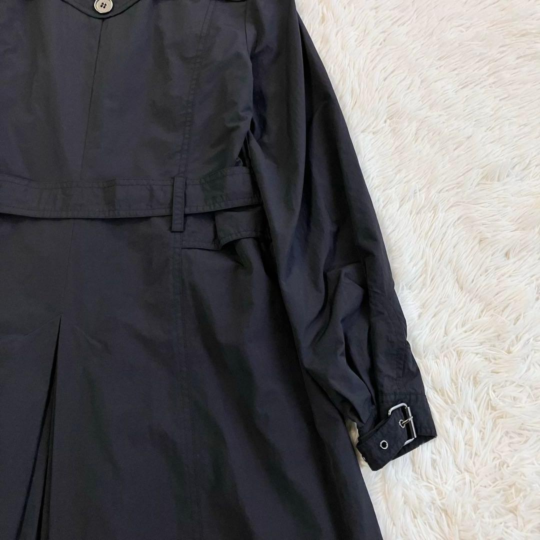 美品 マックスマーラ アンドコー Aライン ロングトレンチコート ベルト 黒