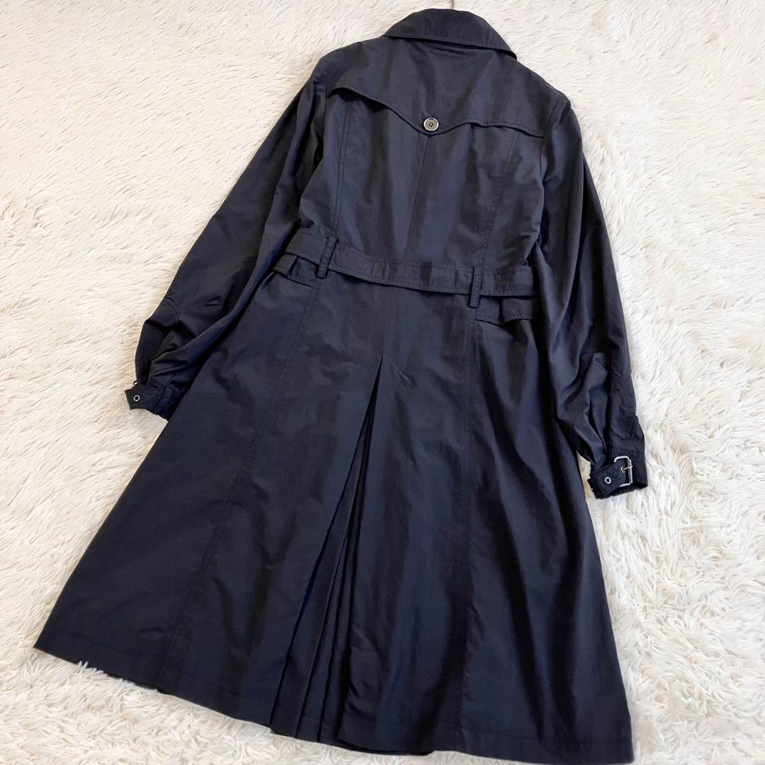 美品 マックスマーラ アンドコー Aライン ロングトレンチコート ベルト 黒