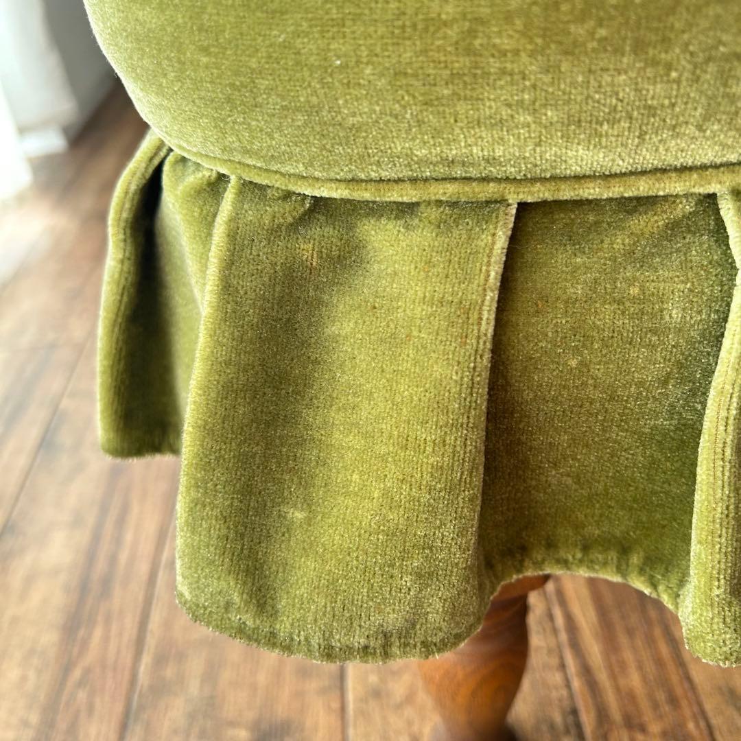 飛驒産業　キツツキ　オットマンスツール　ベルベット　グリーン