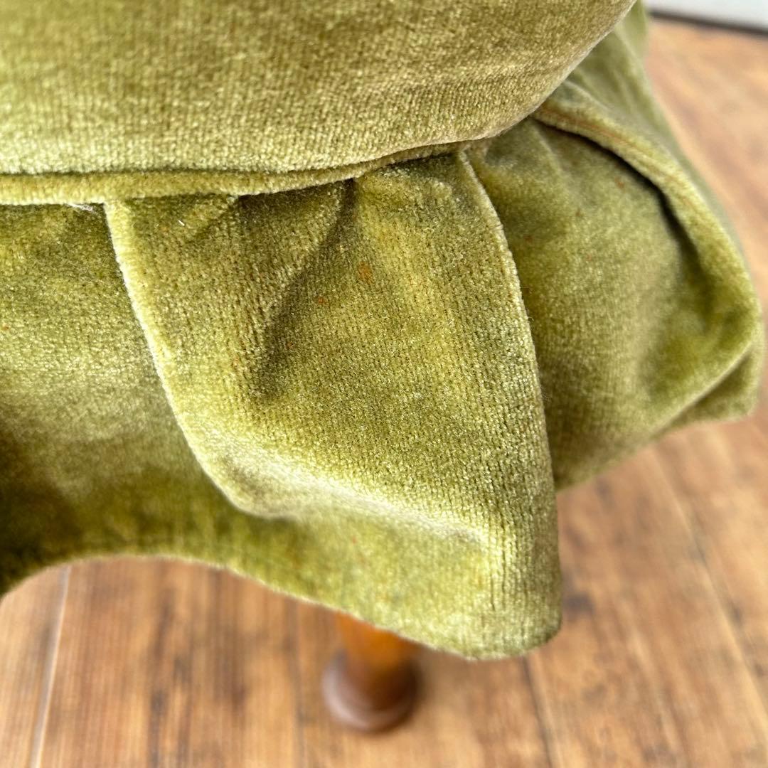 飛驒産業　キツツキ　オットマンスツール　ベルベット　グリーン