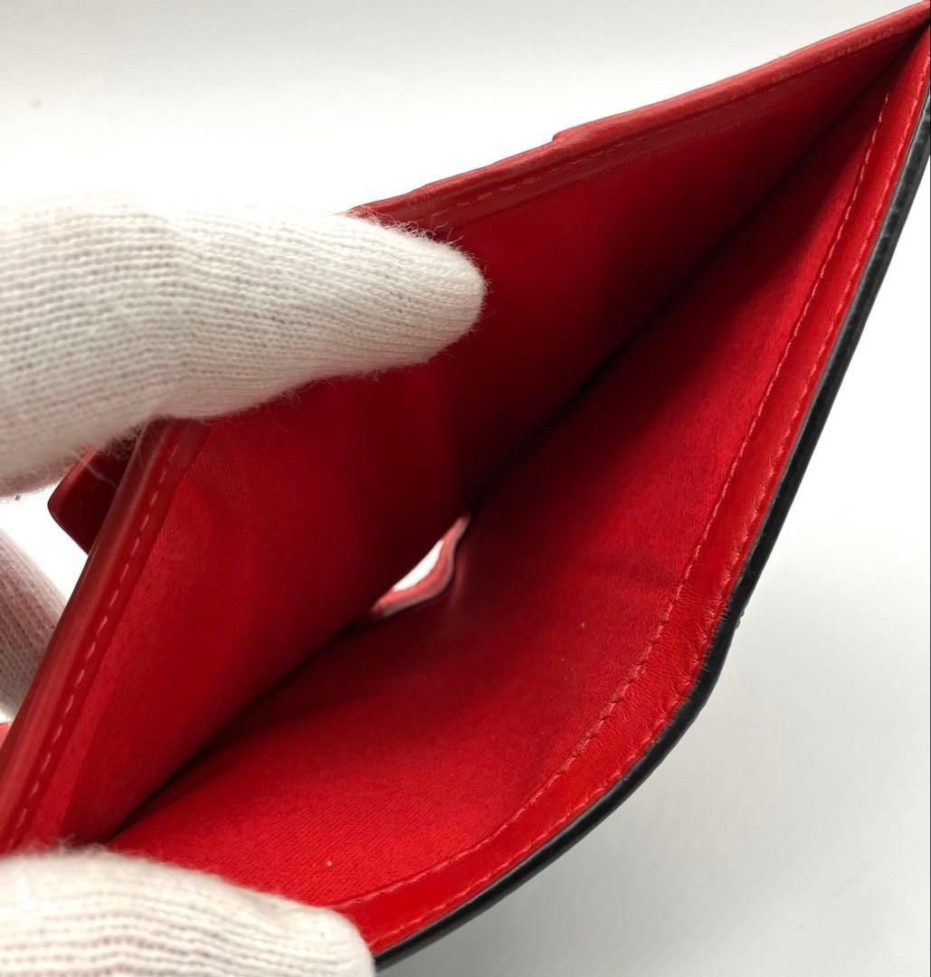 ⭐️ 美品 ルブタン ラバー コンパクトウォレット 二つ折り財布 レッド 鑑定済