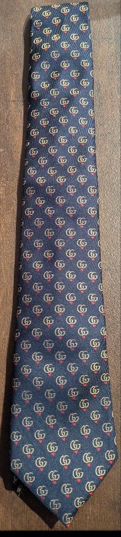 ritsunowa GUCCI グッチ ネクタイ ネイビー GGロゴ