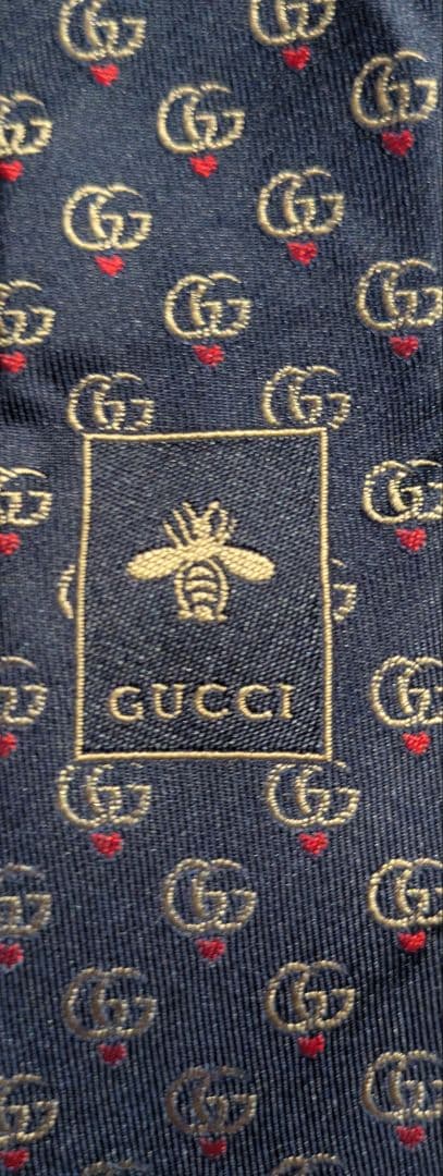 ritsunowa GUCCI グッチ ネクタイ ネイビー GGロゴ