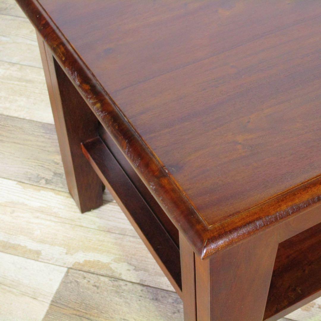 新品 アジアン ローテーブル ちゃぶ台 スライド テーブル 拡張 天然木 木製