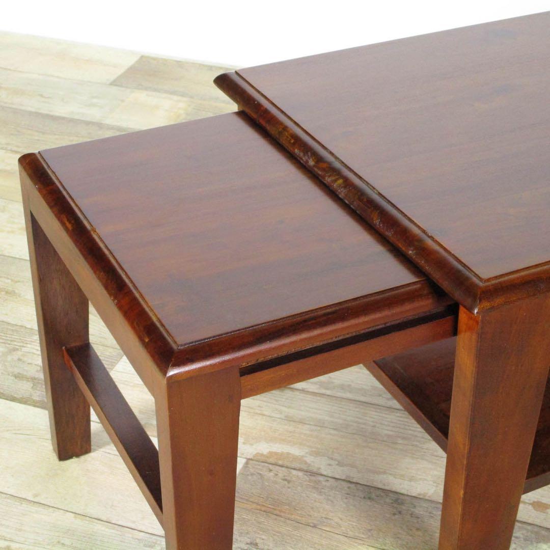 新品 アジアン ローテーブル ちゃぶ台 スライド テーブル 拡張 天然木 木製