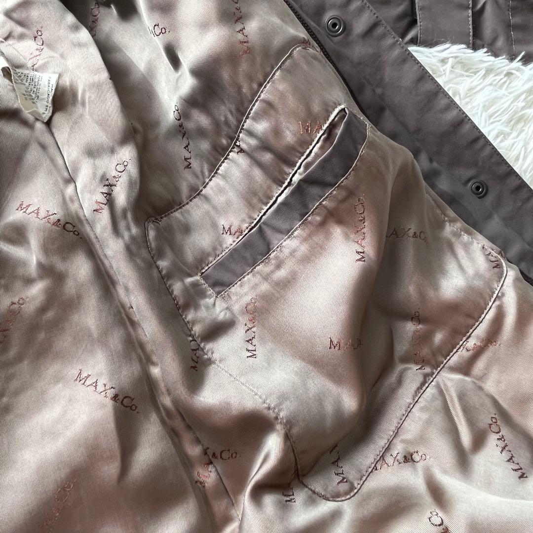 【美品】マックスマーラ ロングトレンチコート ベルト ライナー付 38 ブラウン