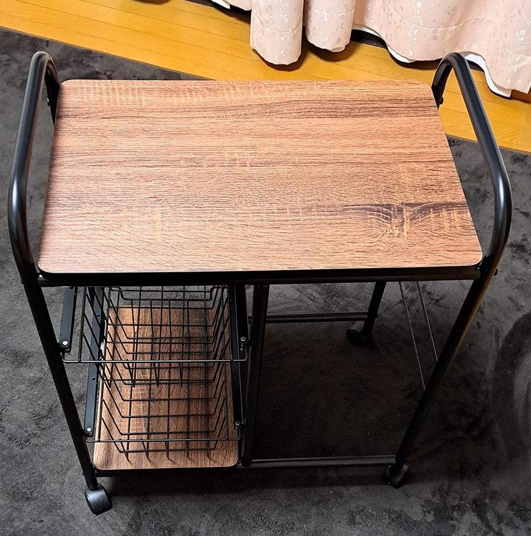 お洒落で機能的なキッチン収納＆作業スペース　ワゴン　ラック