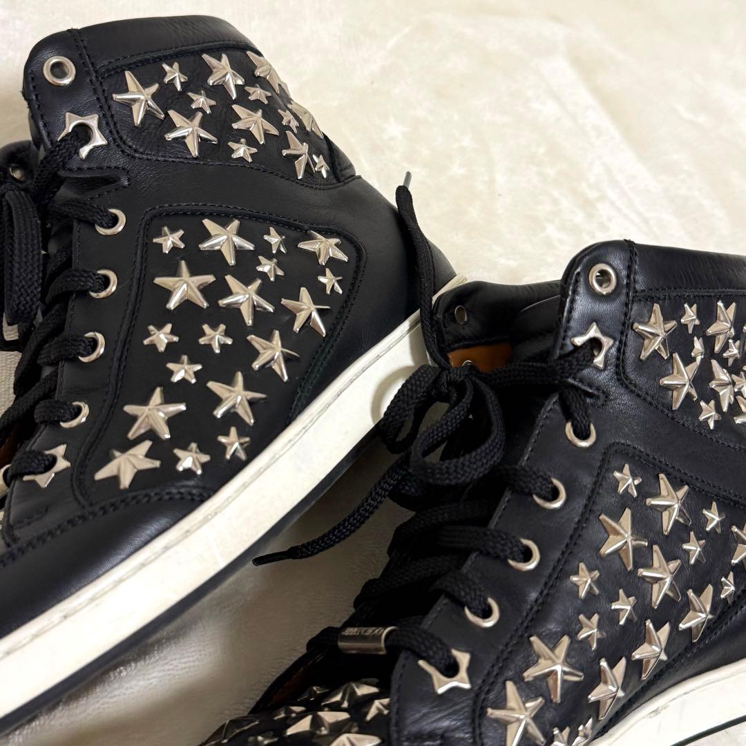 JIMMY CHOO 星型スタッズ ハイカット スニーカー　36 黒 ブラック