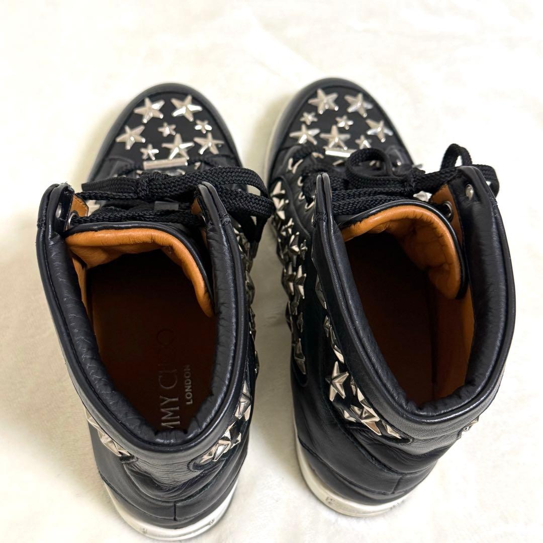 JIMMY CHOO 星型スタッズ ハイカット スニーカー　36 黒 ブラック