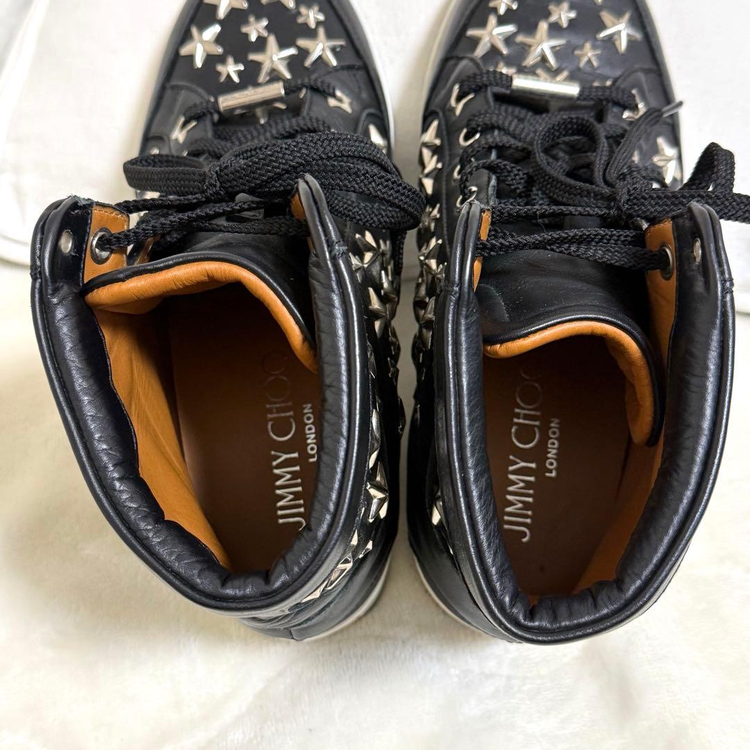 JIMMY CHOO 星型スタッズ ハイカット スニーカー　36 黒 ブラック