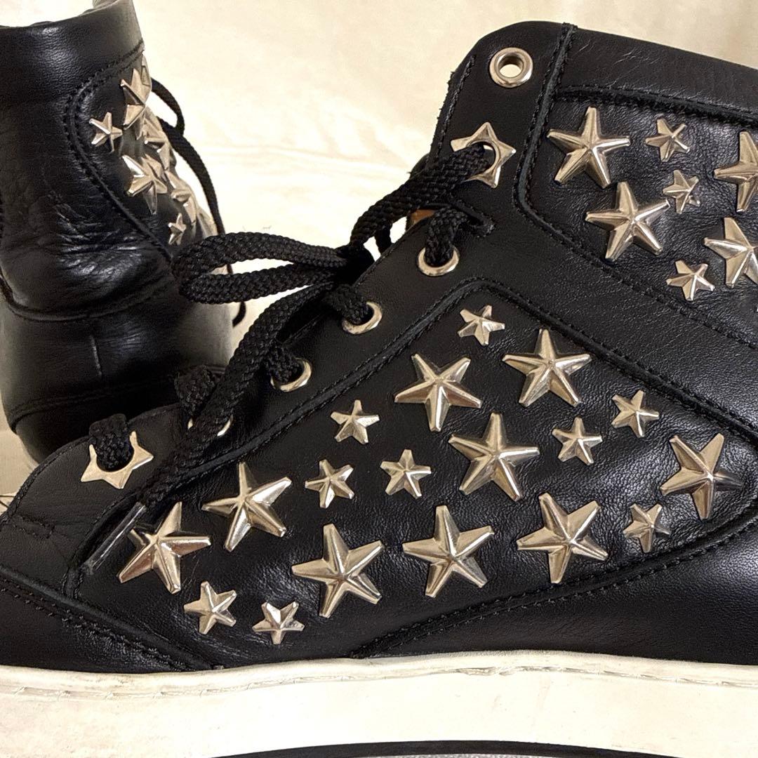 JIMMY CHOO 星型スタッズ ハイカット スニーカー　36 黒 ブラック