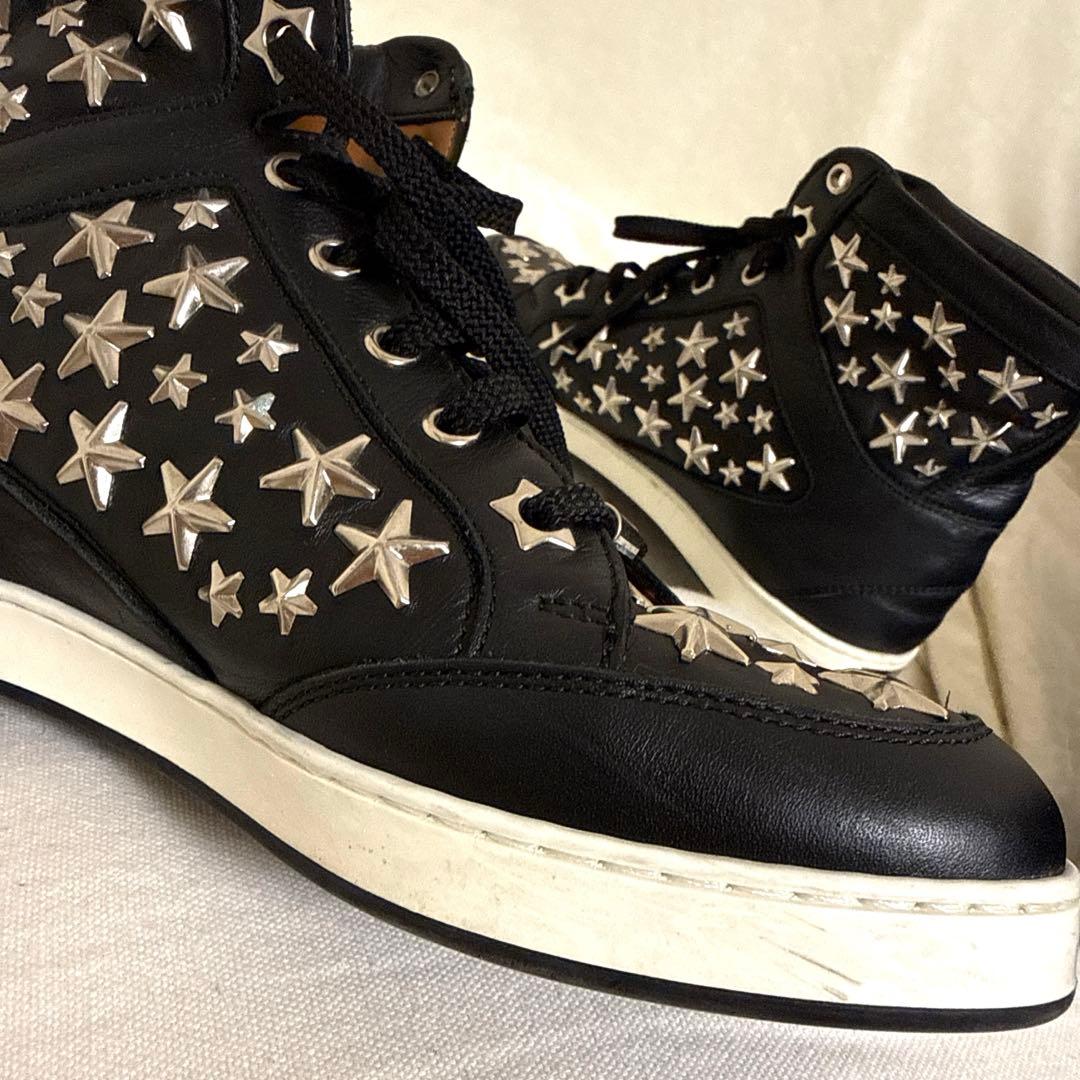 JIMMY CHOO 星型スタッズ ハイカット スニーカー　36 黒 ブラック