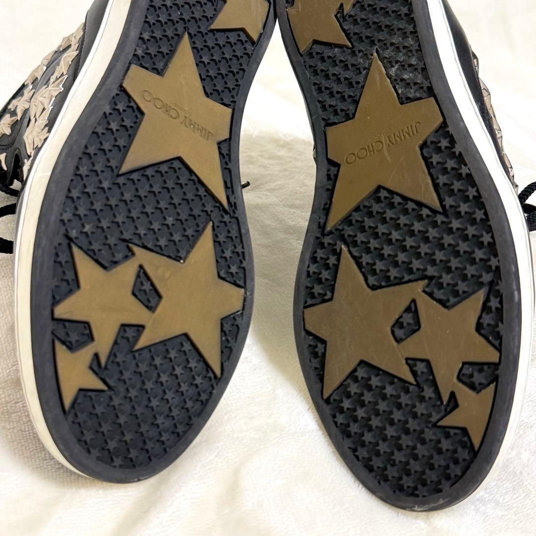 JIMMY CHOO 星型スタッズ ハイカット スニーカー　36 黒 ブラック
