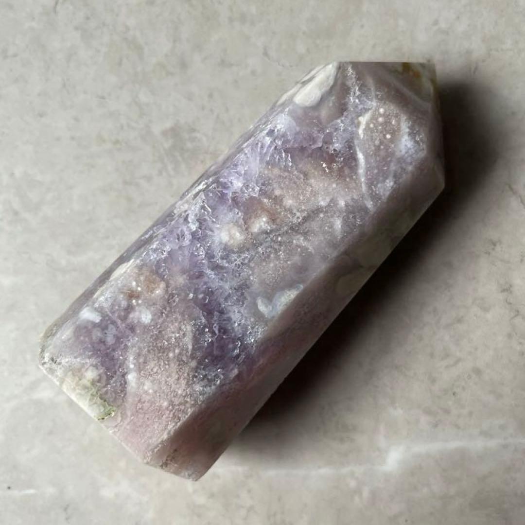 ピンクアメジスト　フラワーアゲート　桜瑪瑙　共生　ポイント　タワー　天然石