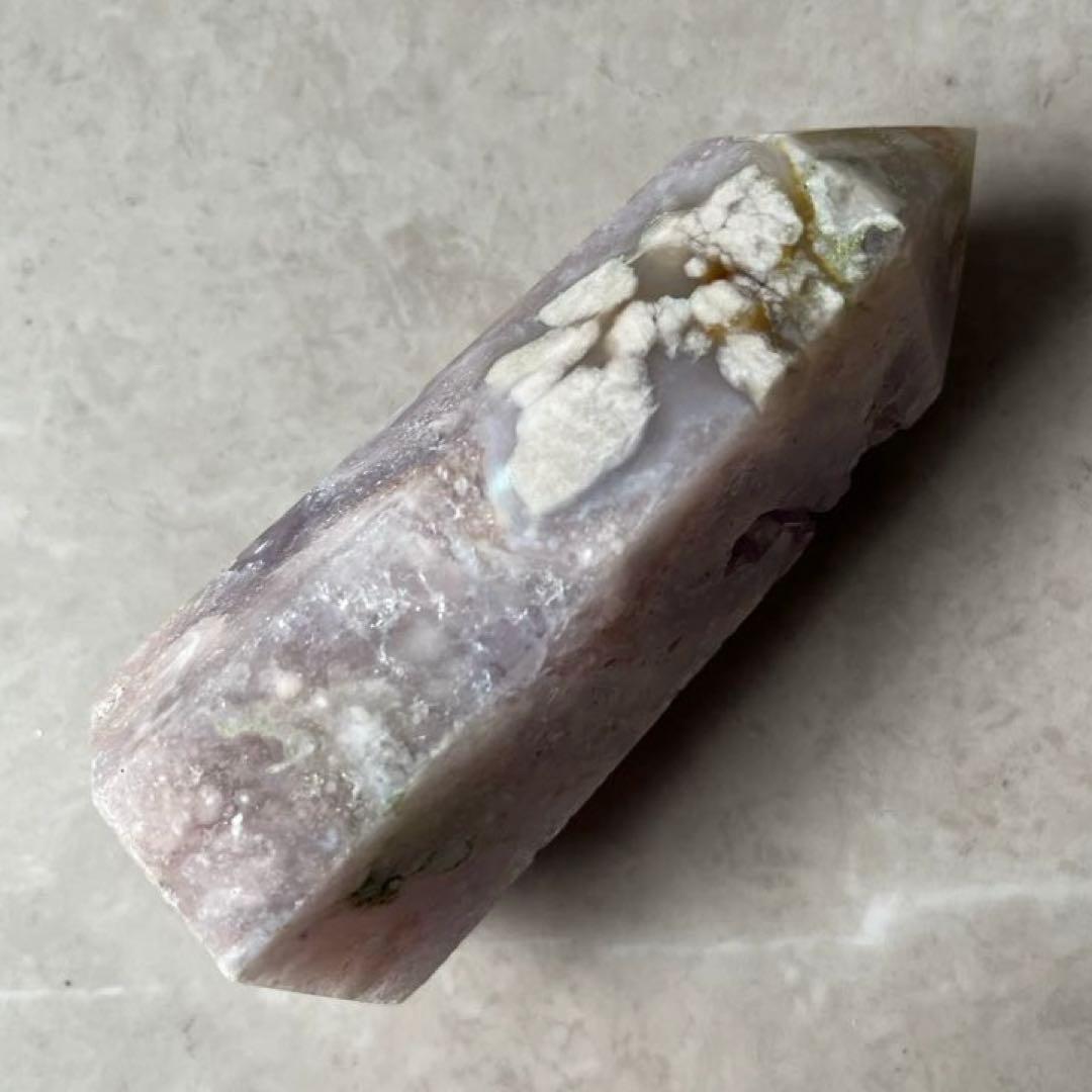 ピンクアメジスト　フラワーアゲート　桜瑪瑙　共生　ポイント　タワー　天然石