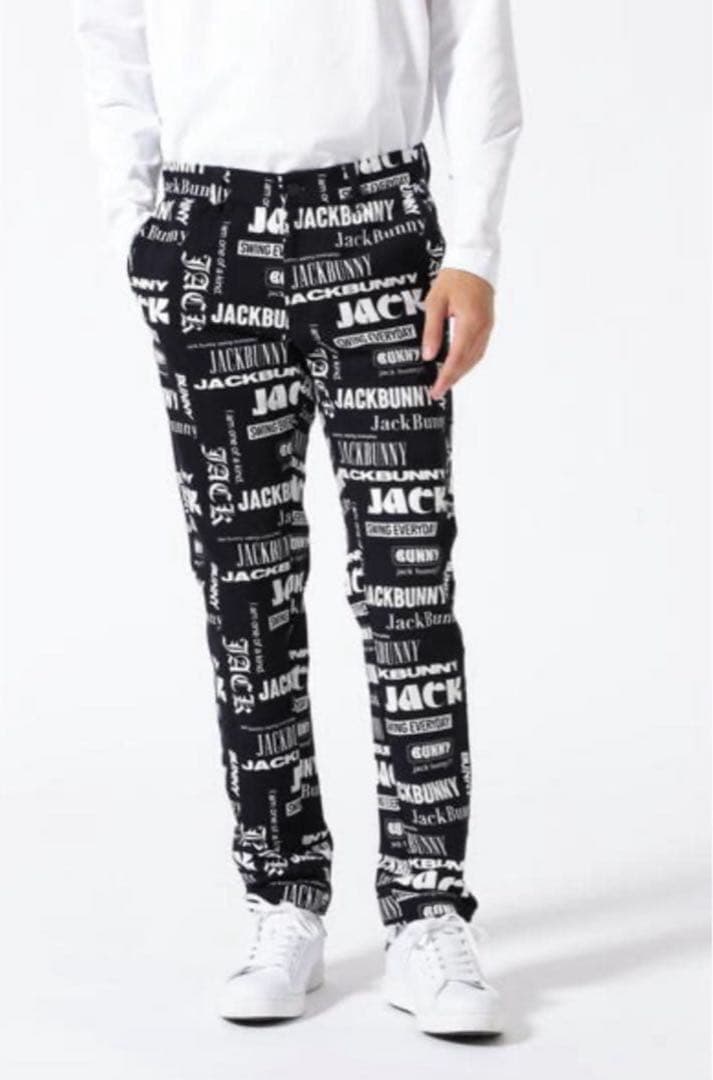 新品　ジャックバニー　パンツ　ストレッチ　ブラック　総柄　春秋冬　サイズ6