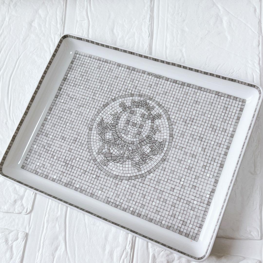 【美品】HERMES エルメス　モザイクヴァンキャトル プラチナ　スクエア