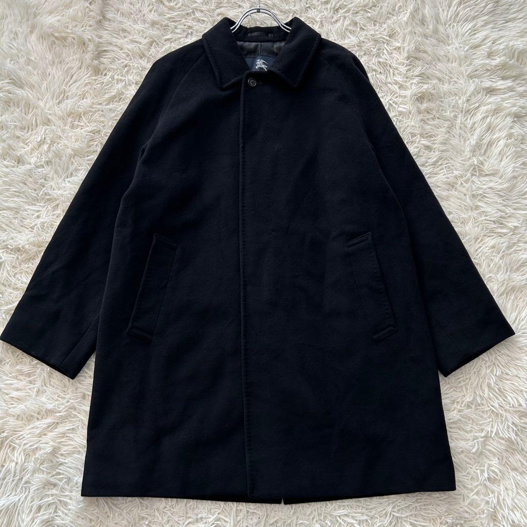 美品／L✨ バーバリーロンドン カシミヤ アンゴラ ステンカラーコート チェック