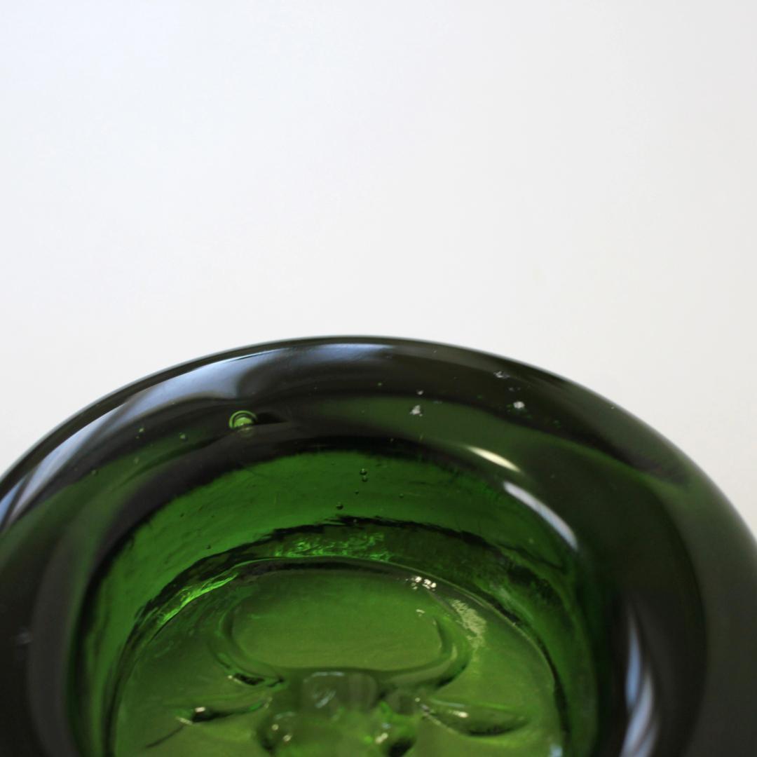 【人気作】エリックホグラン　灰皿/ガラスオブジェ　グリーン　牛　北欧ヴィンテージ