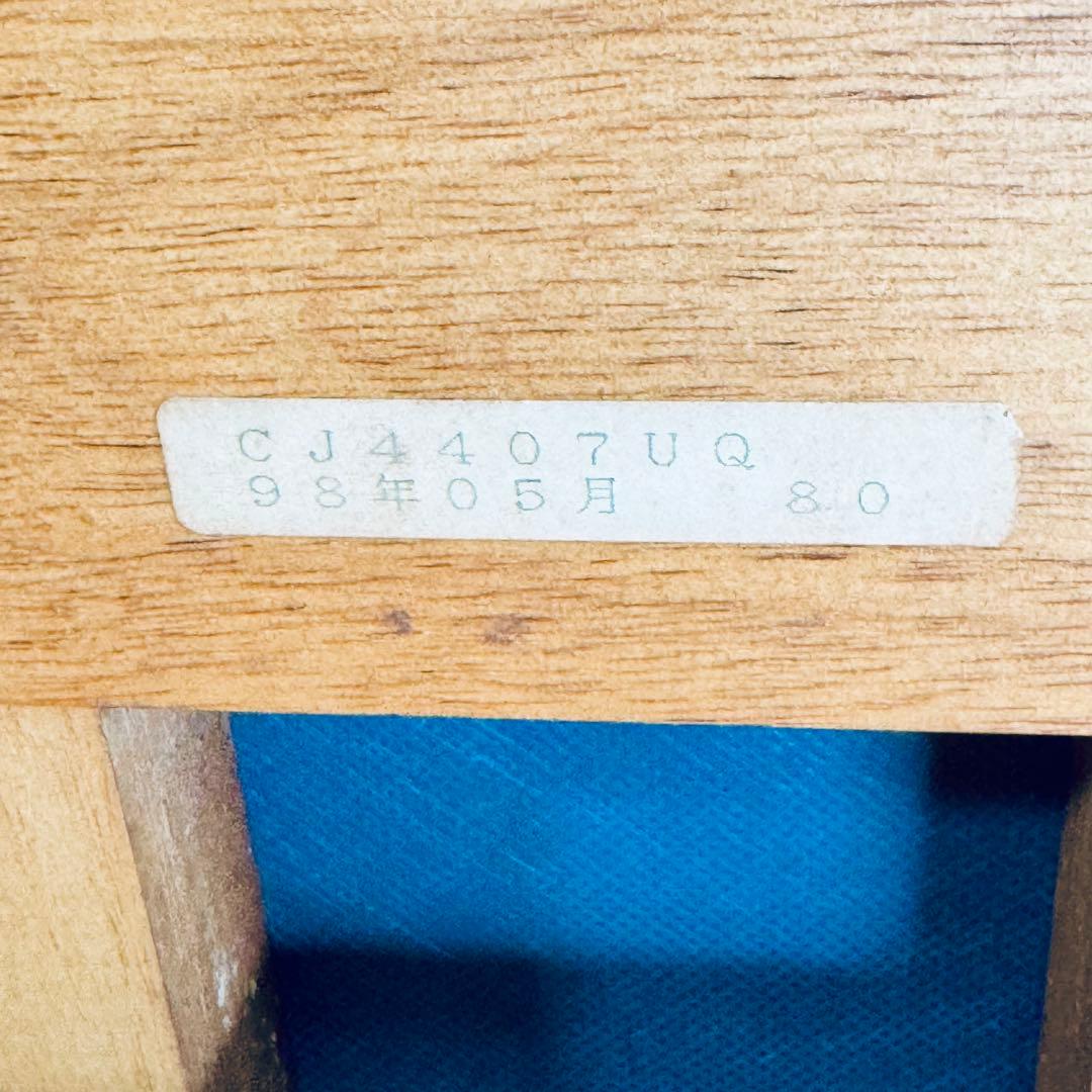 希少 カリモク家具 回転式 アームチェア ダイニングチェア 無垢材 花柄