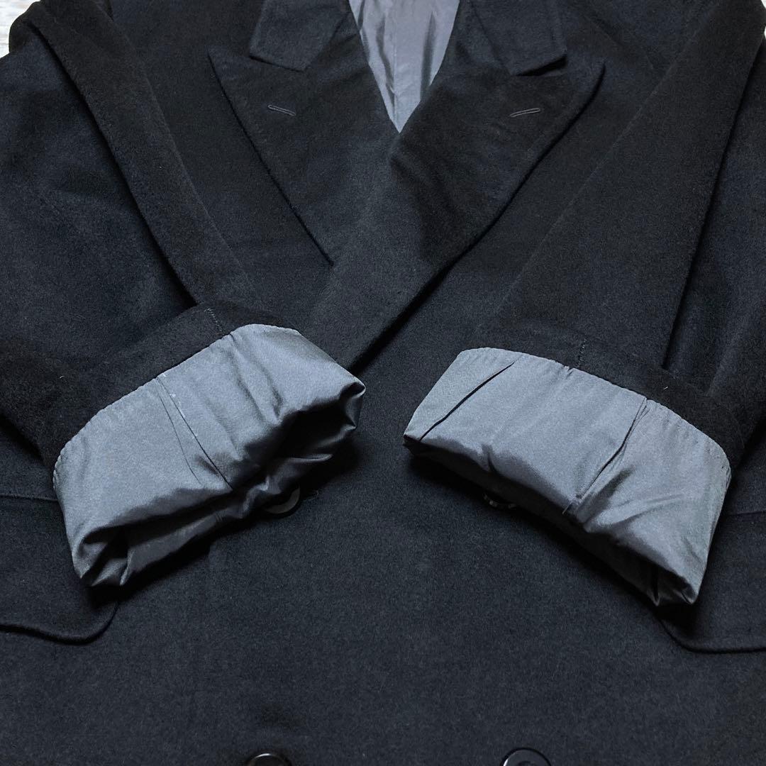 Scabal スキャバル カシミヤ100% ダブルロングコート 大きいサイズ 黒