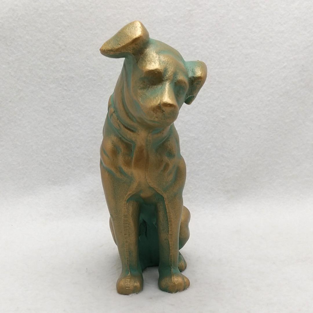 ビクター 犬 ニッパー 金属製 勝運戌 置物 ヴィンテージ ガラスケース付き