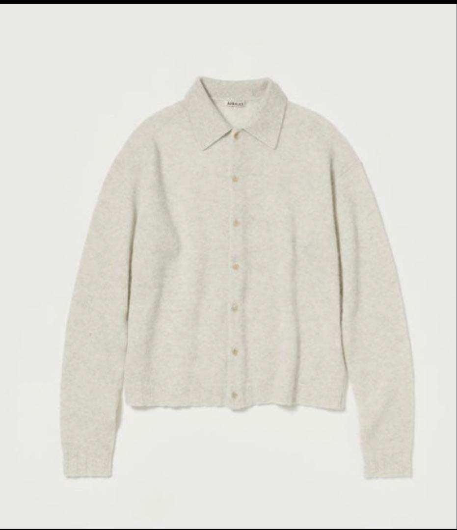 トップス AURALEE SHETLAND WOOL CASHMERE CARDIGAN