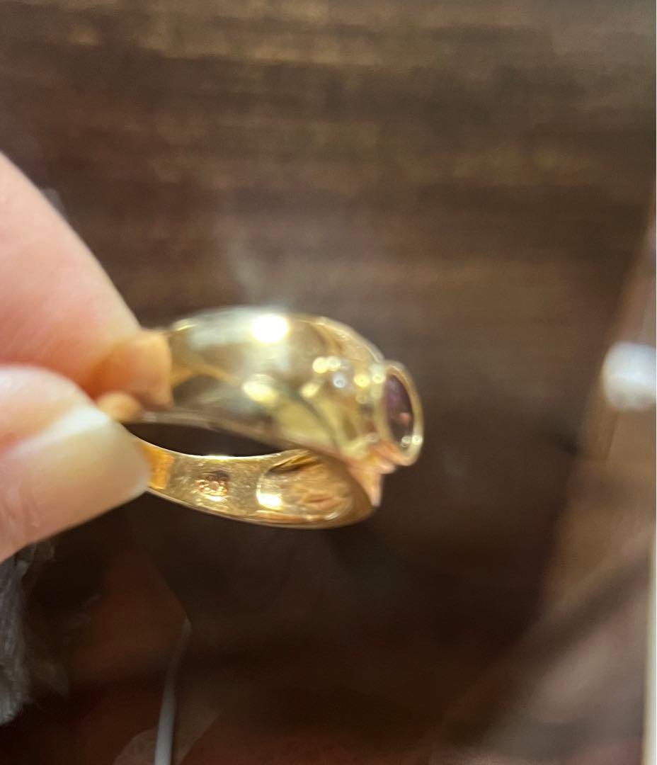 18金リング　アメジスト　メレダイヤ