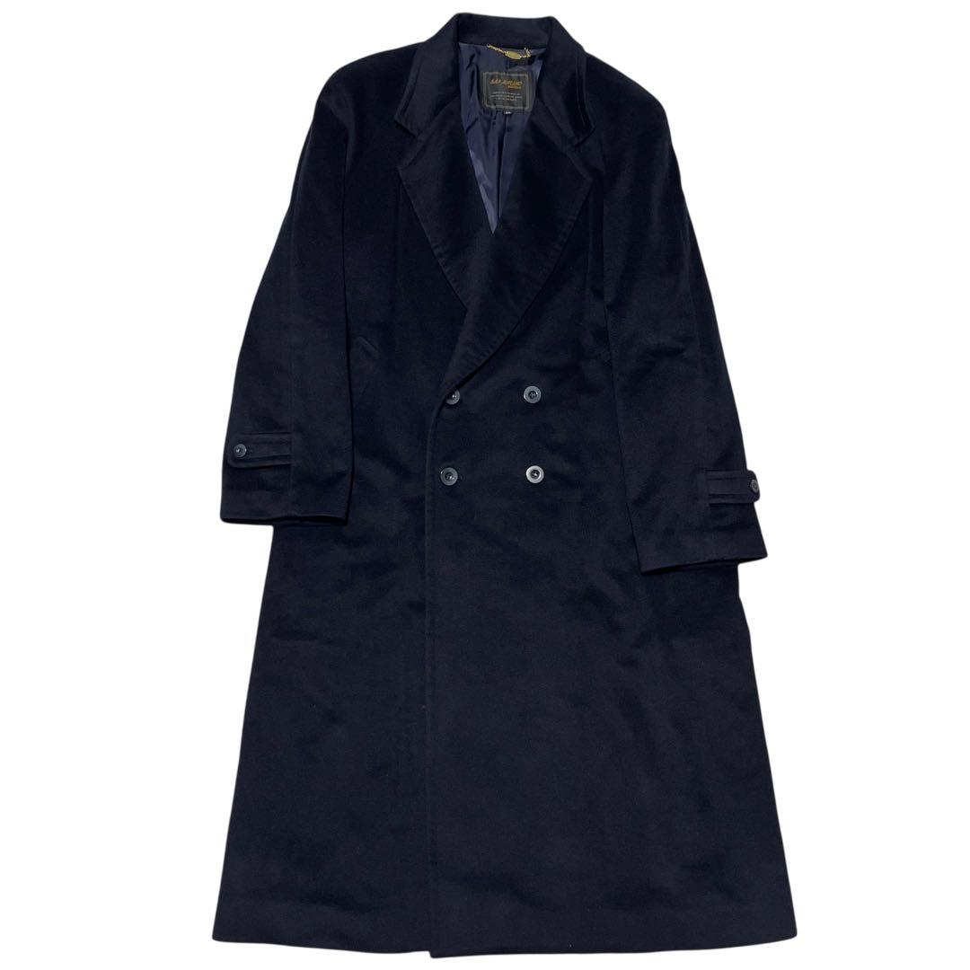 カシミヤ100%【ロロピアーナ】極美品 マキシ丈ダブルチェスターコート 濃紺XL