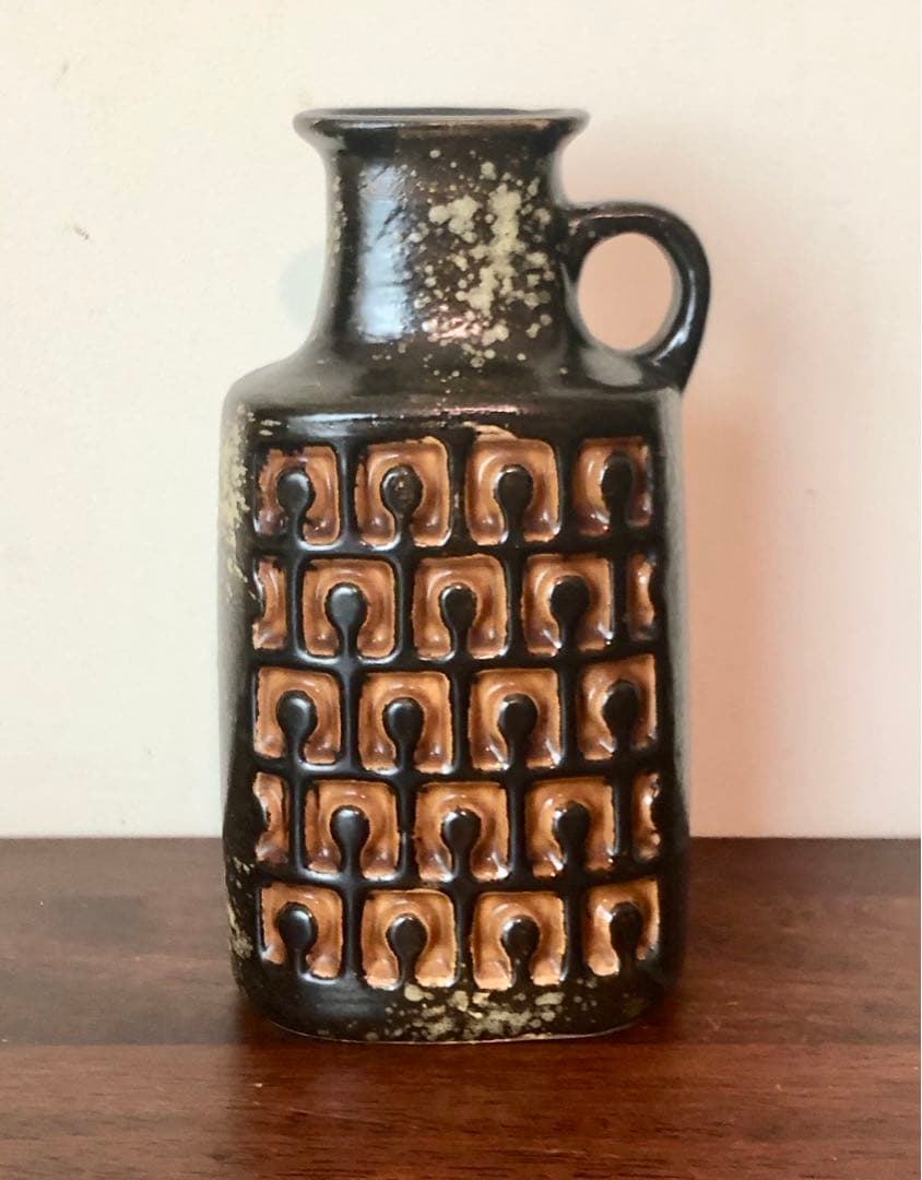 東ドイツ　Germany ビンテージ　ハンドル付き花瓶 Fat Lava