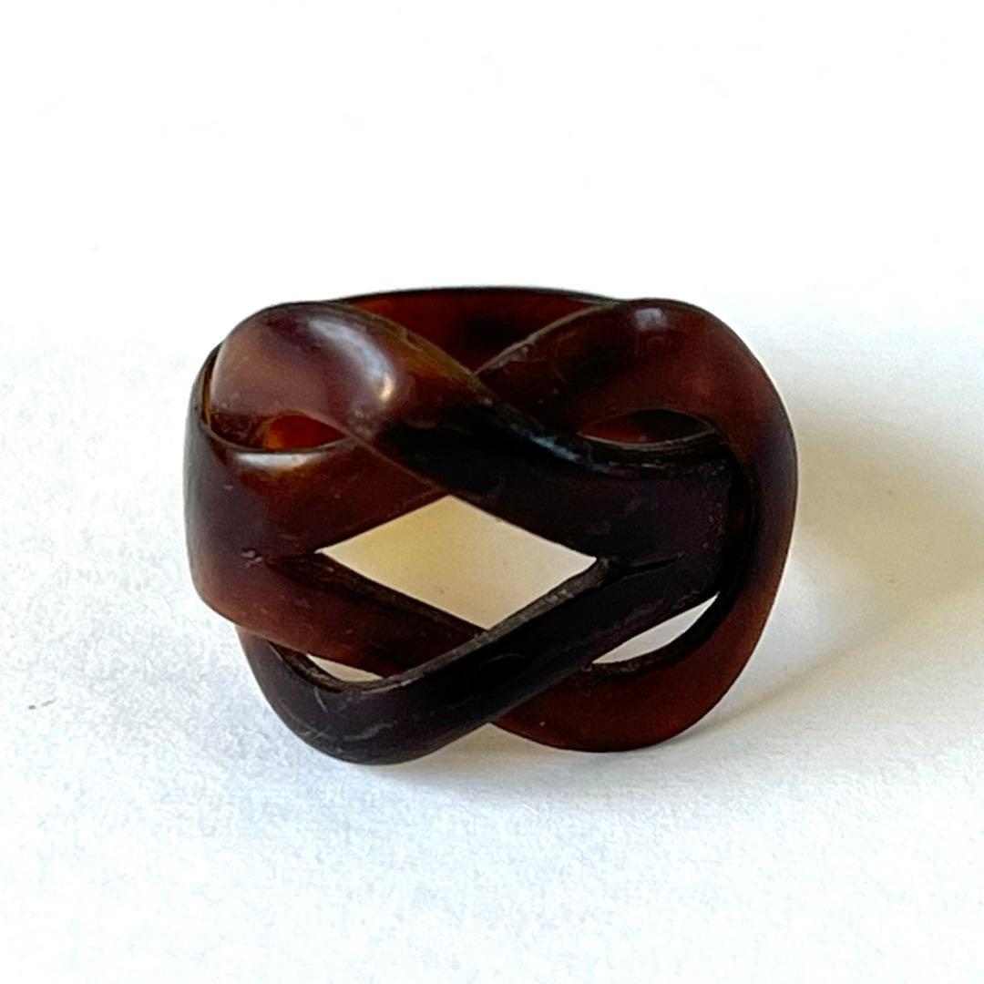 本鼈甲 茨布甲 デザインリング 指輪 べっ甲 バラフ