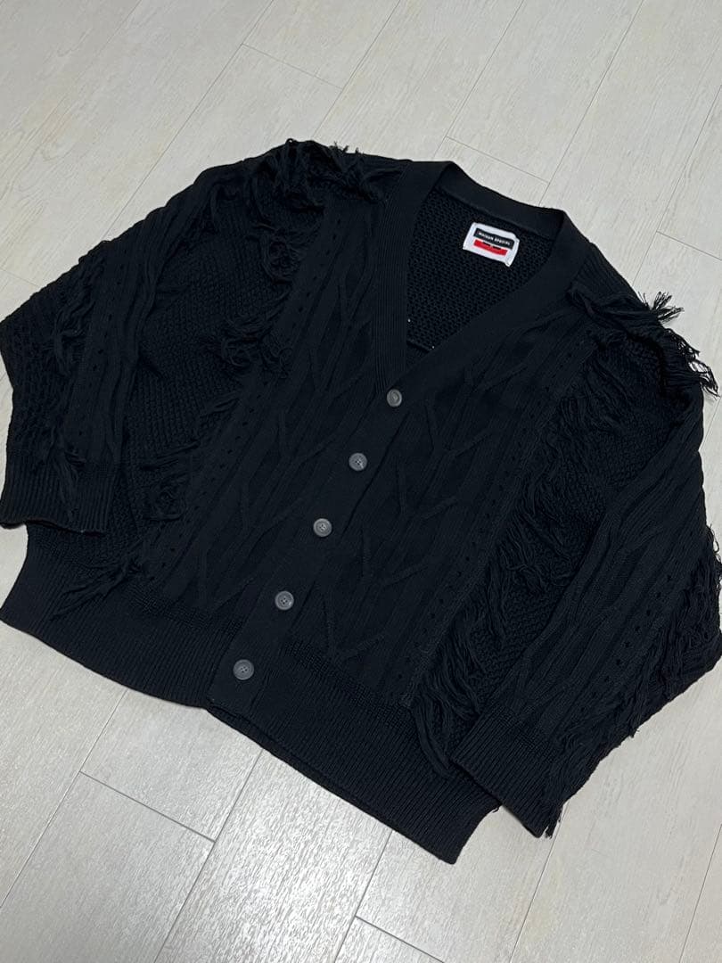 MAISON SPECIALフリンジケーブルオーバーVネックニットカーディガン