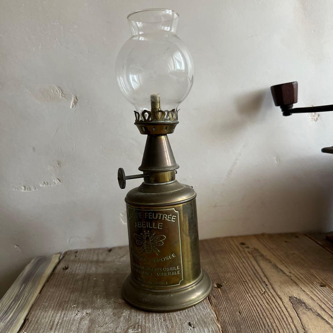 フランスの古いオイルランプ ヴィンテージ アンティーク