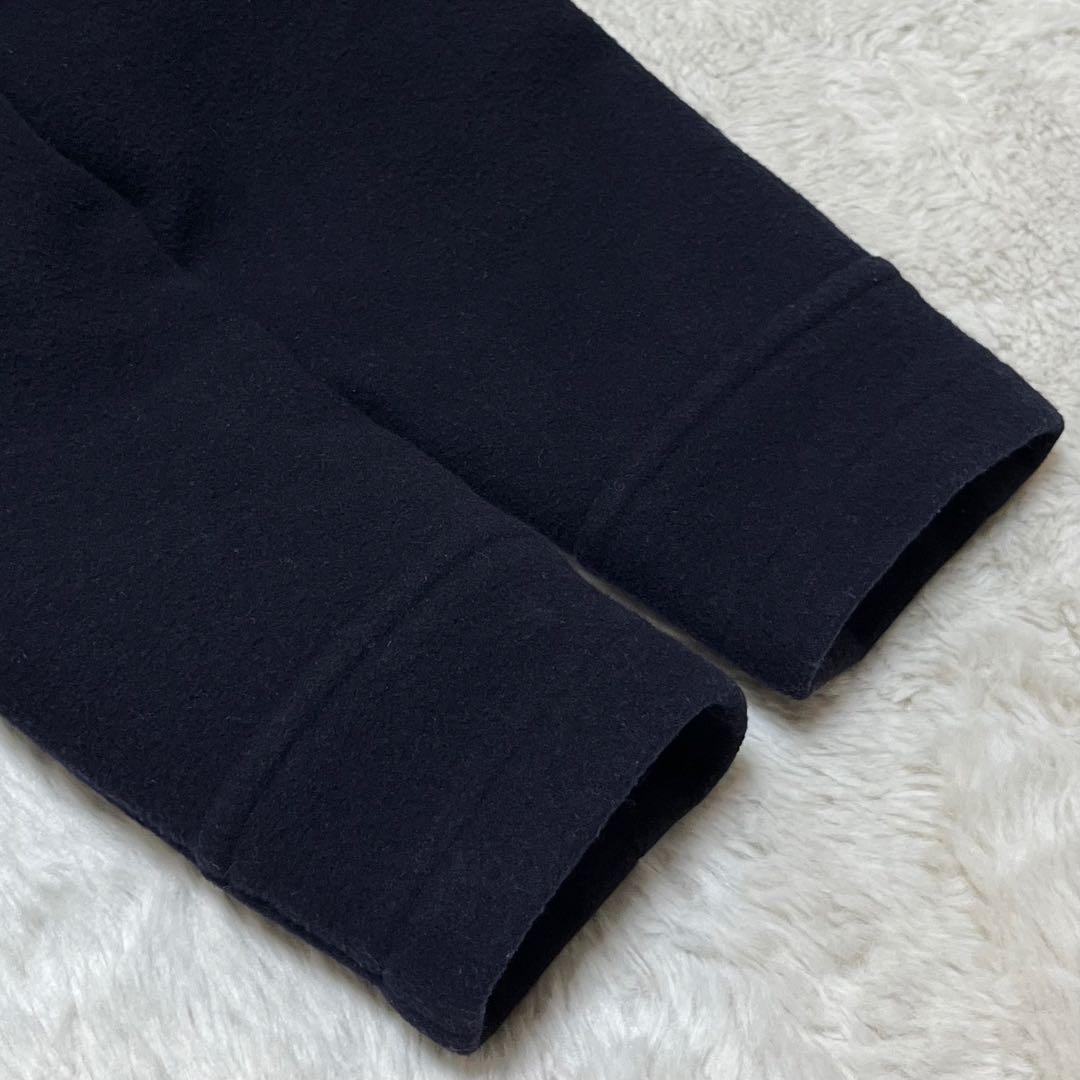 バーバリー ロンドン　チェック　ダッフルコート　ロングコート　紺　グレー　S