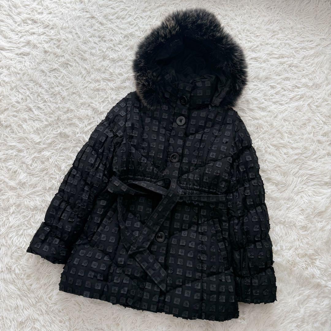 4WAY⭐︎BALMAIN立体総柄 軽量フォックス ファー ロゴボタン 高級ダウン