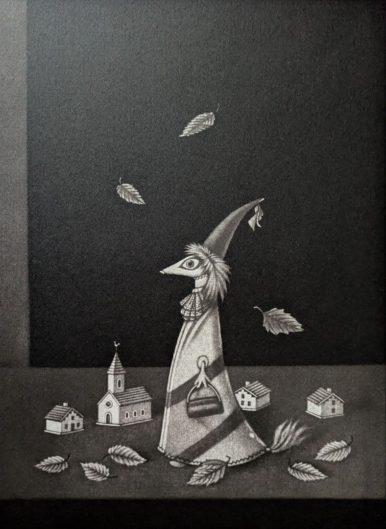 p長谷川潔の500部限定作品 「仮装したる狐」真作保証