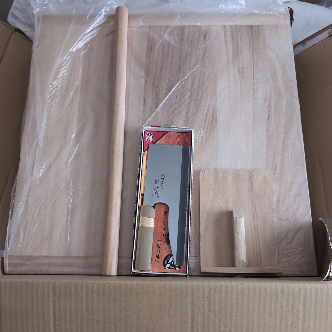 【早いもの勝ち‼️】そば打ち用の包丁・まな板・麺棒セット