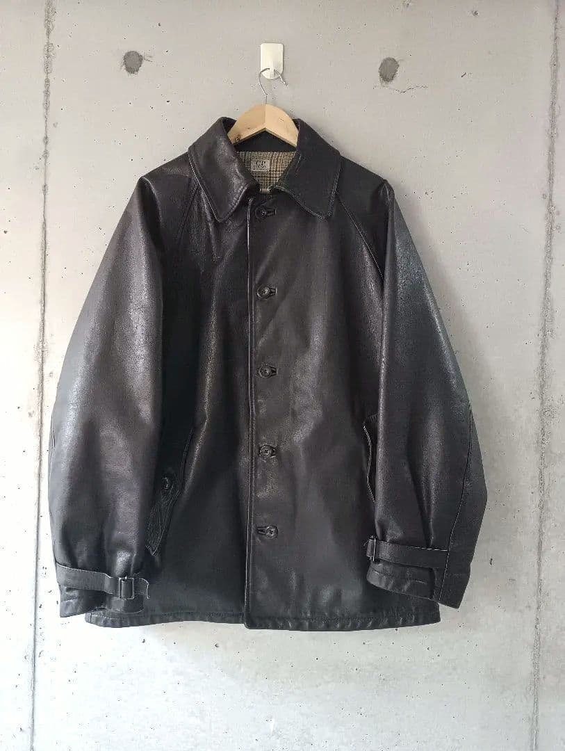 c.p.company ドロップショルダー レザージャケット カーコート