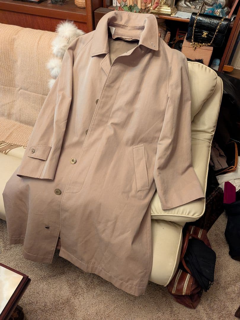 carven ステンカラーコート　ベルギー製生地　オリーブベージュ　百貨店購入