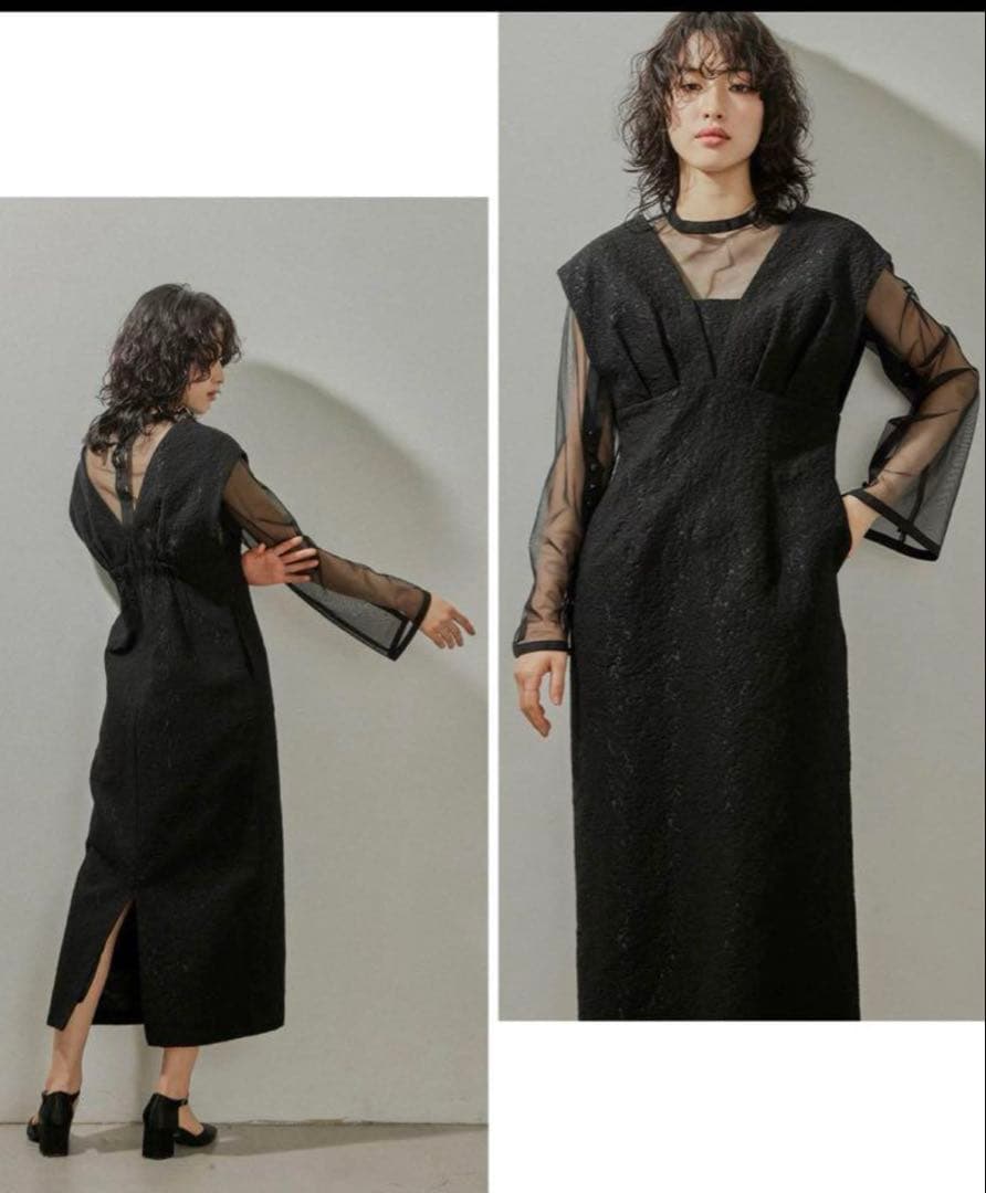 なつき☆新品⭐︎結婚式披露宴niana ジャガードドレスブラックM