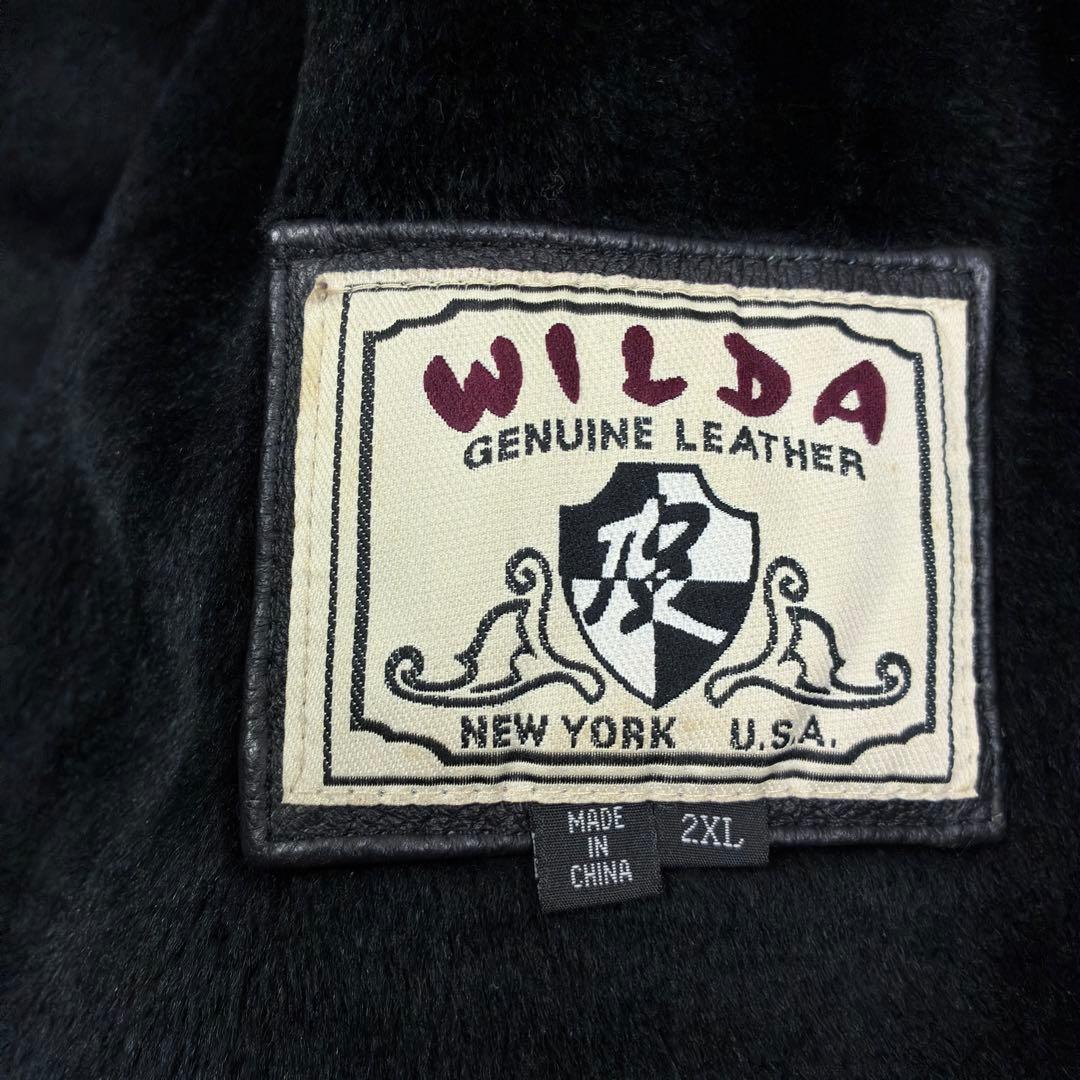 美品　ワイルダ　本革　B-3フライトジャケット　フーディー　2WAY　2XL